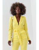 Elegant long-sleeved jumpsuit, yellow 25280 - Online store - Boutique